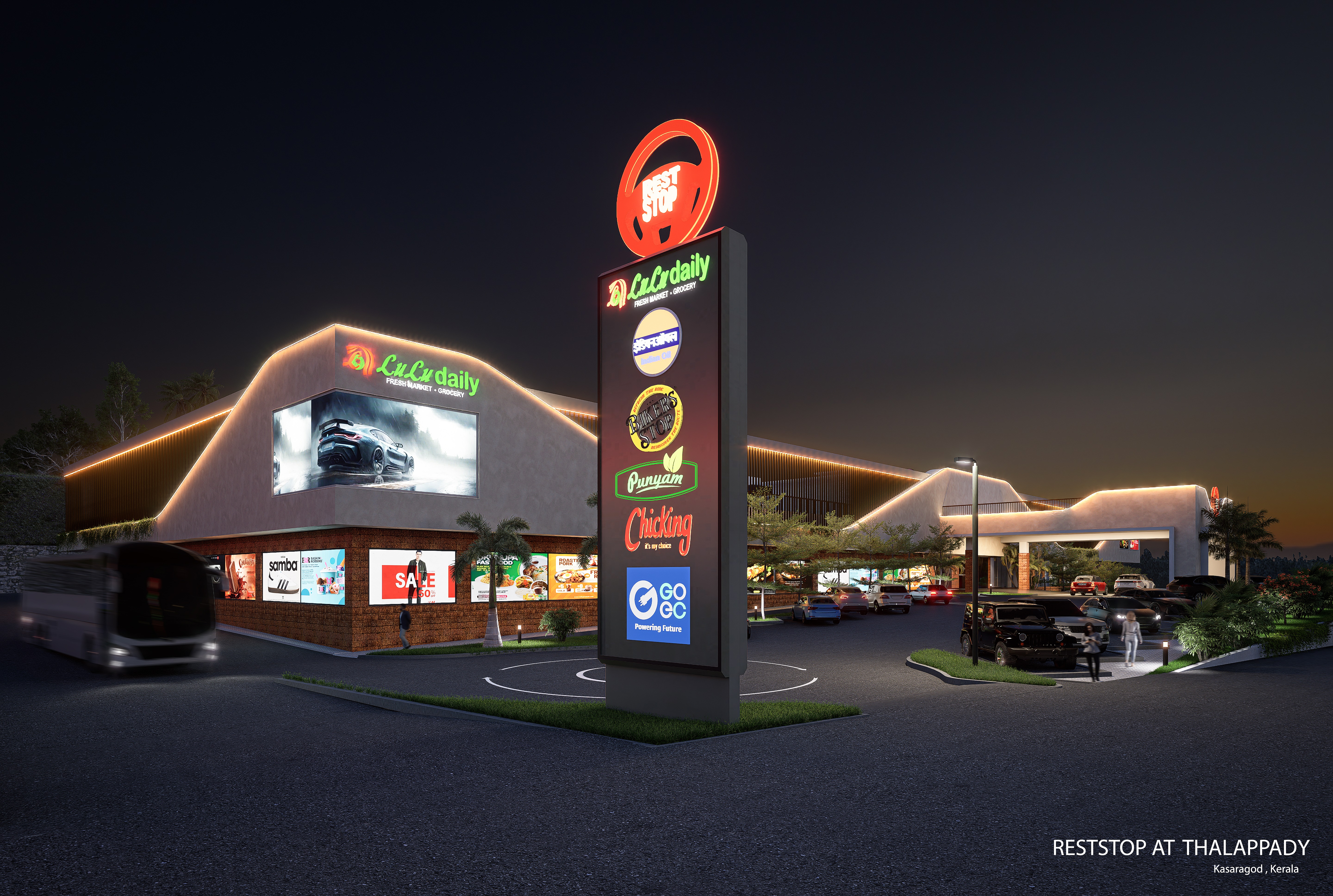 RestStop Project - Highway rest facility exterior view